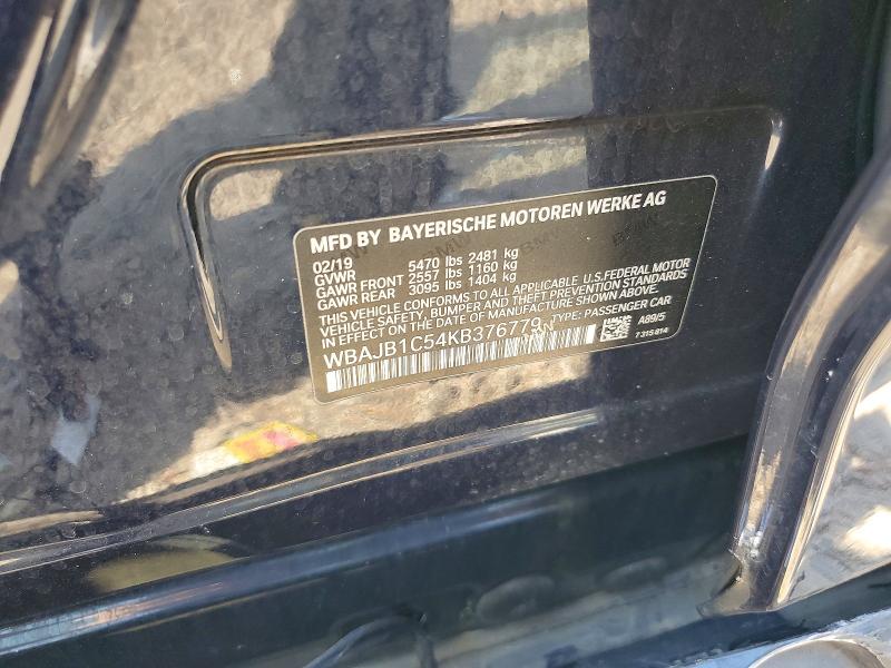 65516726 :رقم المزاد ، WBAJB1C54KB376779 vin ، 2019 Bmw 530xe مزاد بيع