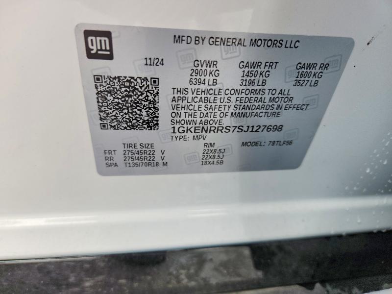 Aukcja sprzedaży 2025 Gmc Acadia, vin: 1GKENRRS7SJ127698, numer aukcji: 64150166