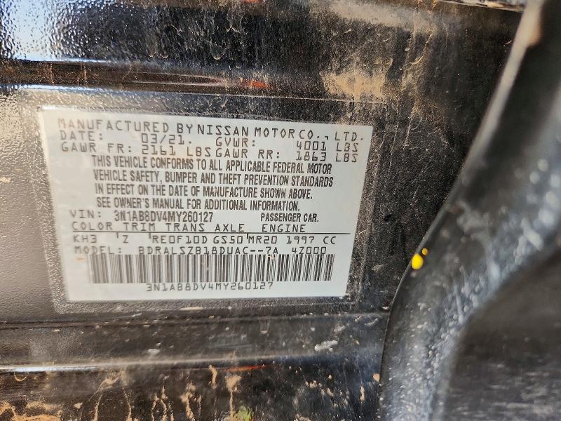 66627616 :رقم المزاد ، 3N1AB8DV4MY260127 vin ، 2021 Nissan Sentra مزاد بيع