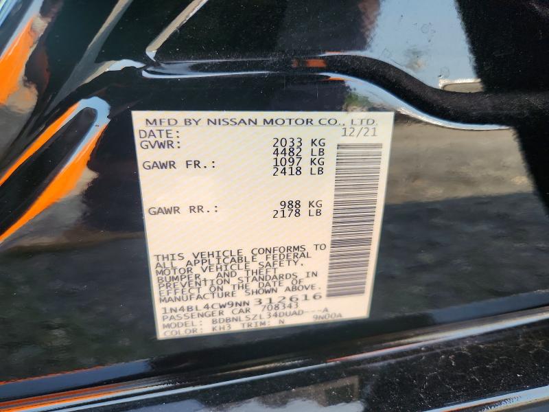 Продажа на аукционе авто 2022 Nissan Altima, vin: 1N4BL4CW9NN312616, номер лота: 64415026