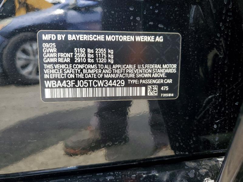 Aukcja sprzedaży 2026 Bmw 530, vin: WBA43FJ05TCW34429, numer aukcji: 65325026