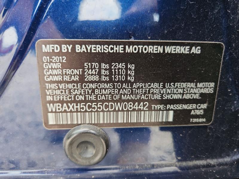 Aukcja sprzedaży 2012 Bmw 528, vin: WBAXH5C55CDW08442, numer aukcji: 67154556