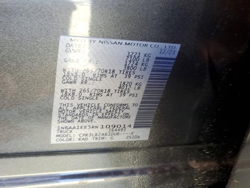 Продажа на аукционе авто 2024 Nissan Titan, vin: 1N6AA1EE5RN109014, номер лота: 61452736
