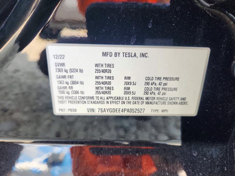 64630706 :رقم المزاد ، 7SAYGDEE4PA052527 vin ، 2023 Tesla Model Y مزاد بيع