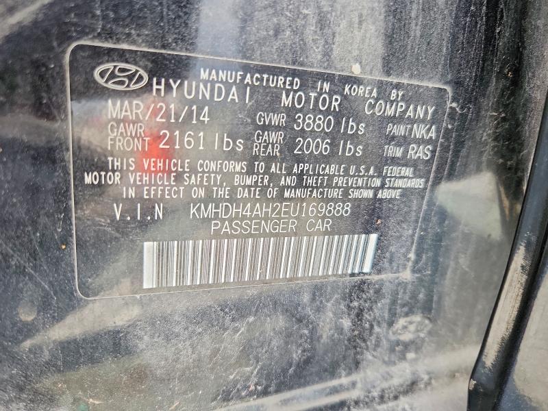 66583476 :رقم المزاد ، KMHDH4AH2EU169888 vin ، 2014 Hyundai Elantra مزاد بيع