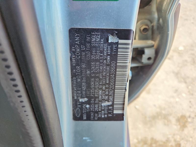 2006 Hyundai Tucson მანქანა იყიდება აუქციონზე, vin: KM8JN72D66U438680, აუქციონის ნომერი: 63619176