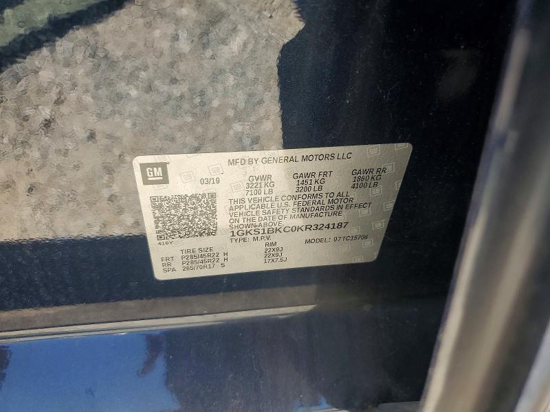 66255806 :رقم المزاد ، 1GKS1BKC0KR324187 vin ، 2019 Gmc Yukon مزاد بيع