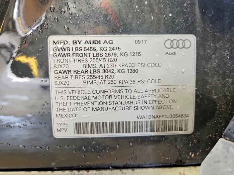 Продаж на аукціоні авто 2018 Audi Q5, vin: WA1BNAFY1J2054694, номер лоту: 65809126