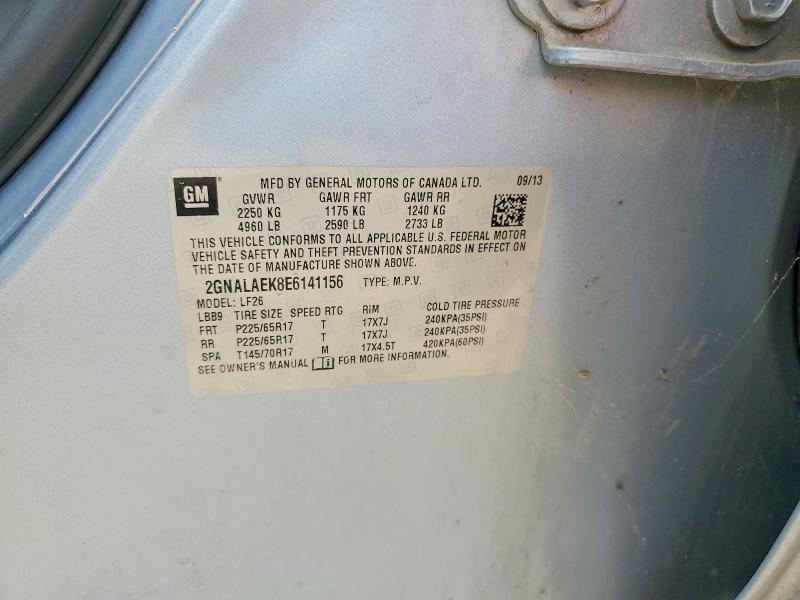 Продаж на аукціоні авто 2014 Chevrolet Equinox, vin: 2GNALAEK8E6141156, номер лоту: 64006156
