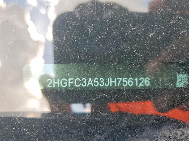 2018 Honda Civic მანქანა იყიდება აუქციონზე, vin: 2HGFC3A53JH756126, აუქციონის ნომერი: 64947126