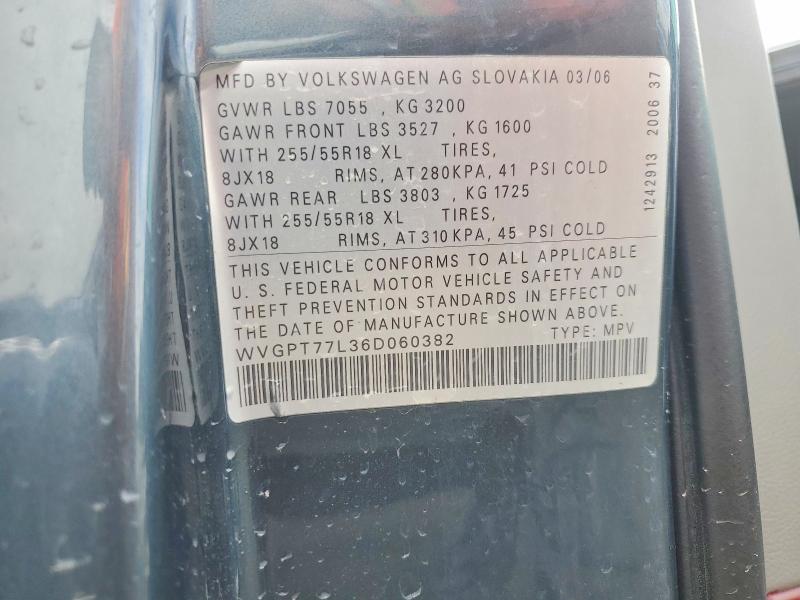 Aukcja sprzedaży 2006 Volkswagen Touareg, vin: WVGPT77L36D060382, numer aukcji: 67081786