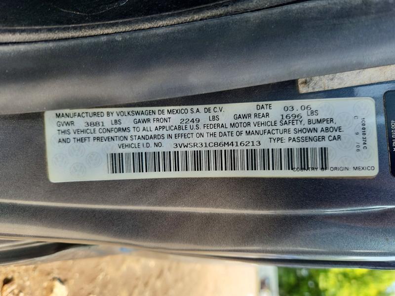 64785406 :رقم المزاد ، 3VWSR31C86M416213 vin ، 2006 Volkswagen New Beetle مزاد بيع