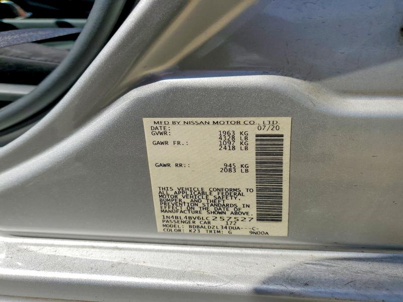 Продажа на аукционе авто 2020 Nissan Altima, vin: 1N4BL4BV6LC257527, номер лота: 66310206