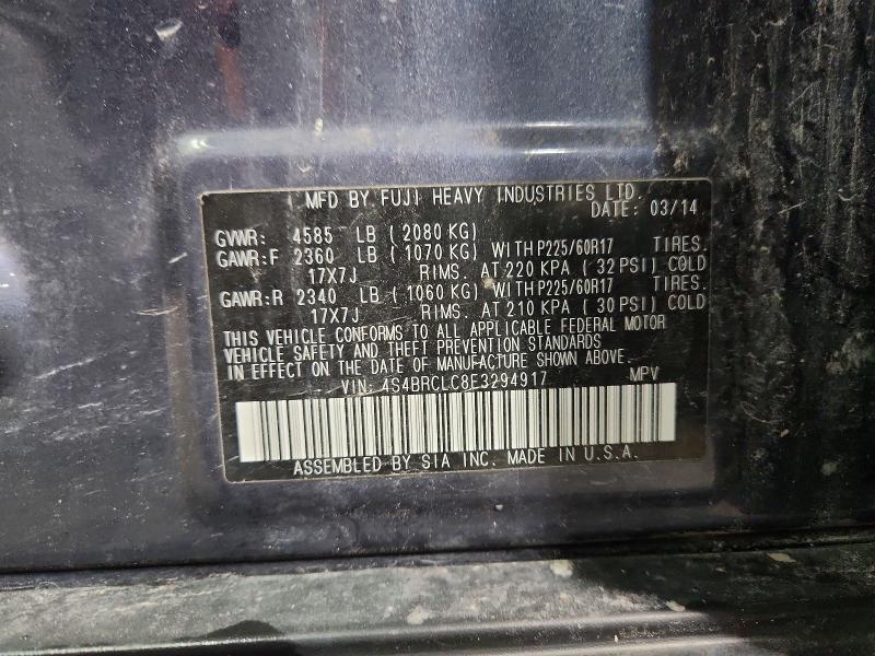 2014 Subaru Outback მანქანა იყიდება აუქციონზე, vin: 4S4BRCLC8E3294917, აუქციონის ნომერი: 64905106