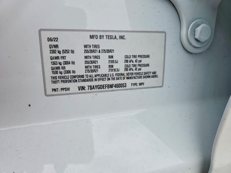 Aukcja sprzedaży 2022 Tesla Model Y, vin: 7SAYGDEF8NF460053, numer aukcji: 64148286