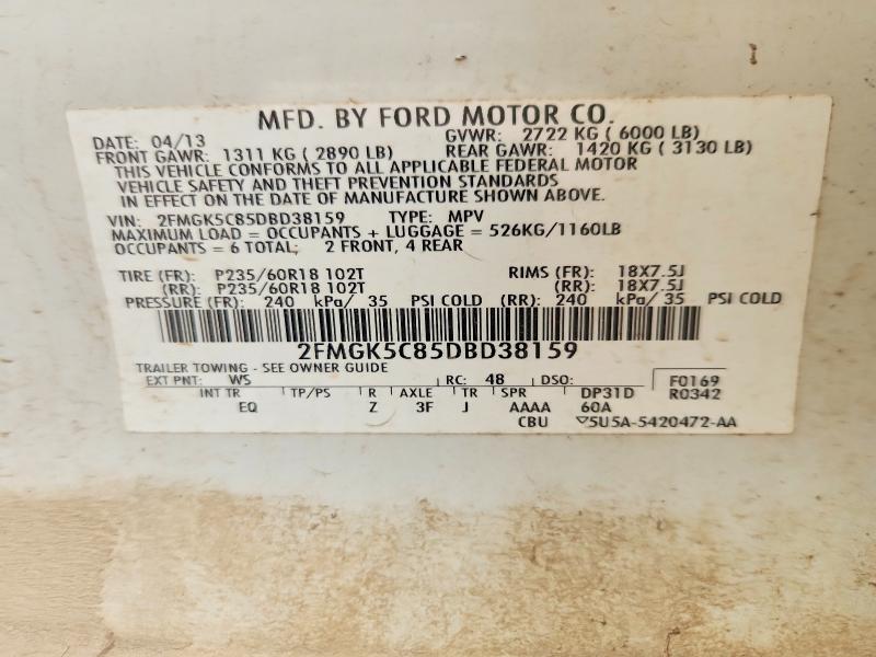 Aukcja sprzedaży 2013 Ford Flex, vin: 2FMGK5C85DBD38159, numer aukcji: 66524826