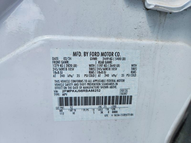 Продажа на аукционе авто 2024 Ford Edge, vin: 2FMPK4J98RBA88252, номер лота: 66286456