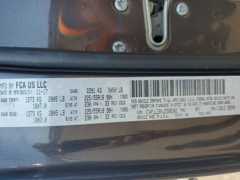 Продаж на аукціоні авто 2018 Jeep Cherokee, vin: 1C4PJLCBXJD588302, номер лоту: 64961396