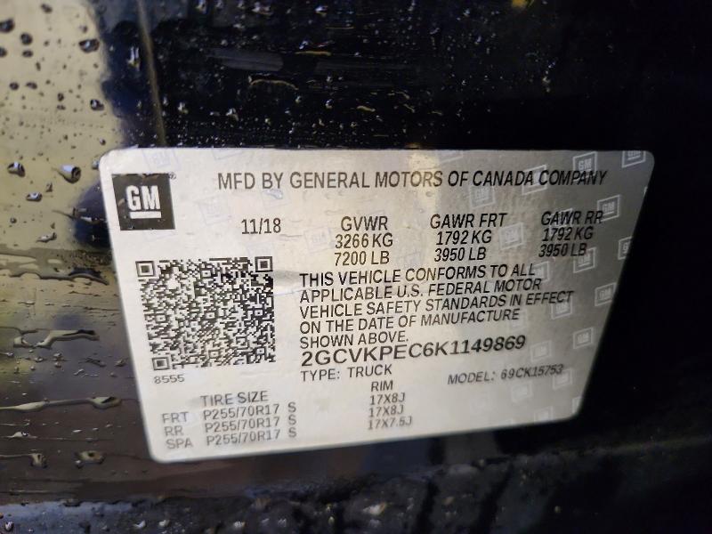 70184376 :رقم المزاد ، 2GCVKPEC6K1149869 vin ، 2019 Chevrolet Silverado Ld مزاد بيع