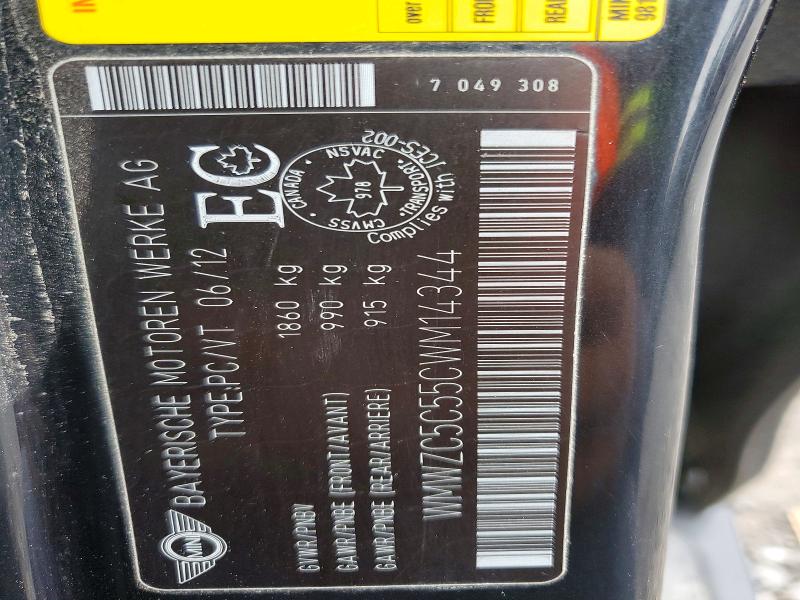 Продажа на аукционе авто 2012 Mini Cooper, vin: WMWZC5C55CWM14344, номер лота: 66975146