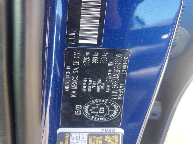 2023 Kia Forte მანქანა იყიდება აუქციონზე, vin: 3KPF54AD2PE648803, აუქციონის ნომერი: 65193186