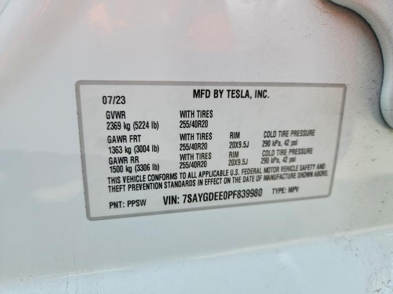 Aukcja sprzedaży 2023 Tesla Model Y, vin: 7SAYGDEE0PF839980, numer aukcji: 65858236