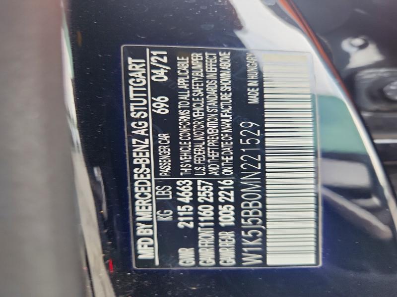 Aukcja sprzedaży 2021 Mercedes-benz Cla, vin: W1K5J5BB0MN221529, numer aukcji: 66602326