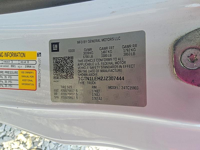 62913986 :رقم المزاد ، 1GTN1LEH2JZ307444 vin ، 2018 Gmc Sierra مزاد بيع