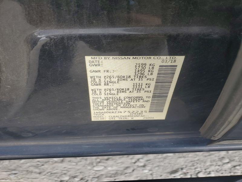 66508946 :رقم المزاد ، 1N6AD0ER2JN752235 vin ، 2018 Nissan Frontier مزاد بيع