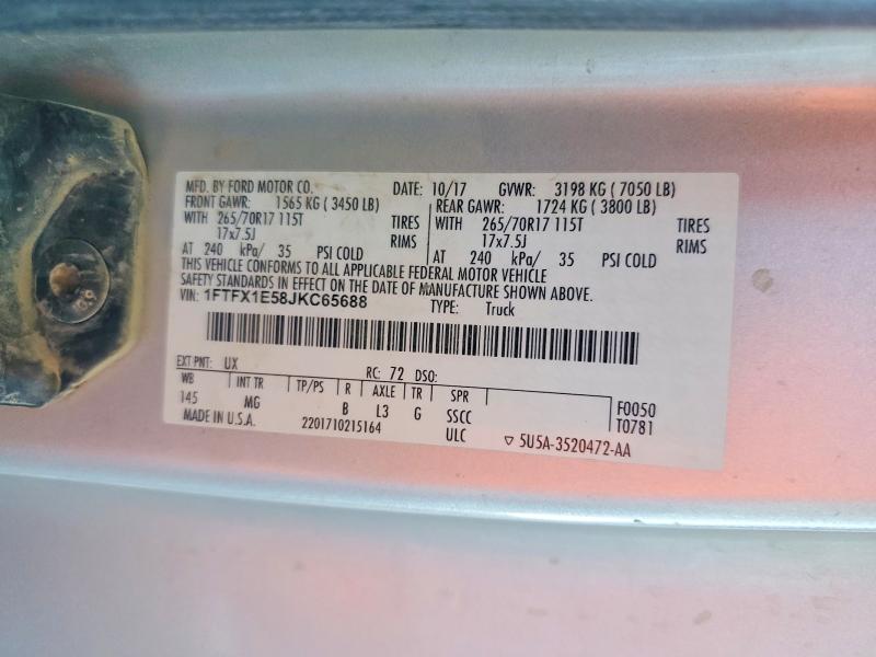 Продажа на аукционе авто 2018 Ford F150, vin: 1FTFX1E58JKC65688, номер лота: 63528096