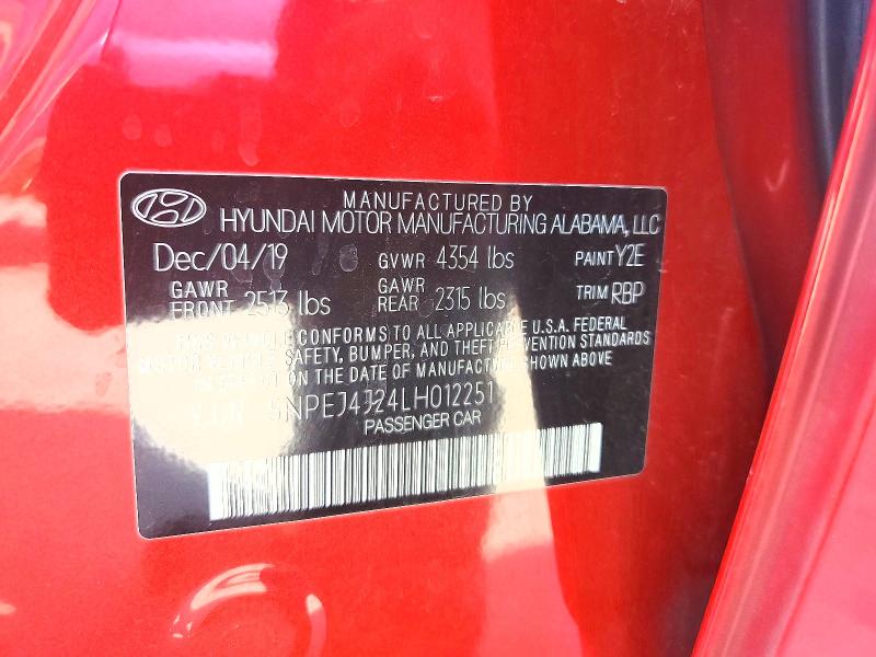 Продаж на аукціоні авто 2020 Hyundai Sonata, vin: 5NPEJ4J24LH012251, номер лоту: 63488206