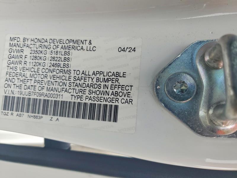 65907356 :رقم المزاد ، 19UUB7F09RA000311 vin ، 2024 Acura Tlx مزاد بيع