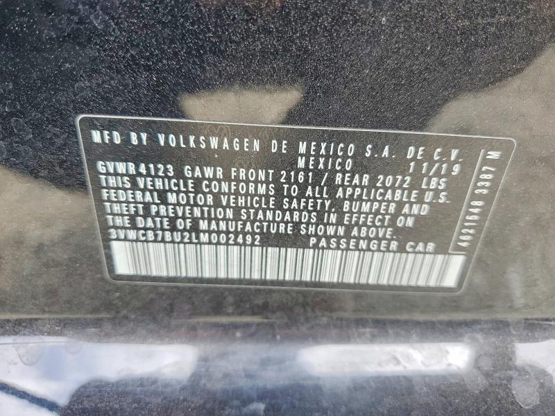 Продажа на аукционе авто 2020 Volkswagen Jetta, vin: 3VWCB7BU2LM002492, номер лота: 67110216
