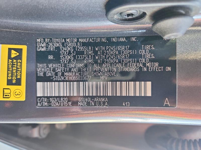 Продажа на аукционе авто 2011 Toyota Highlander, vin: 5TDZK3EH0BS033677, номер лота: 63598436