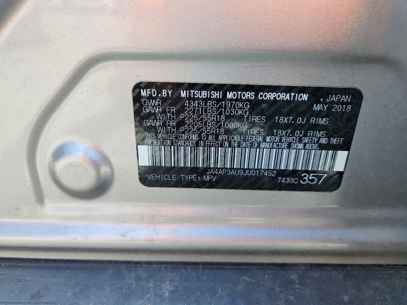 Продажа на аукционе авто 2018 Mitsubishi Outlander Sport, vin: JA4AP3AU9JU017452, номер лота: 64543426