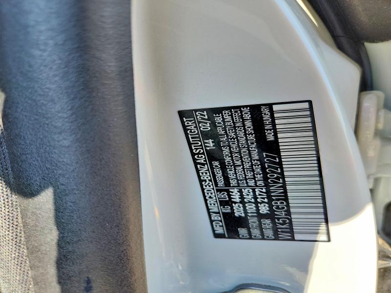 63148546 :رقم المزاد ، W1K5J4GB1NN292727 vin ، 2022 Mercedes-benz Cla مزاد بيع