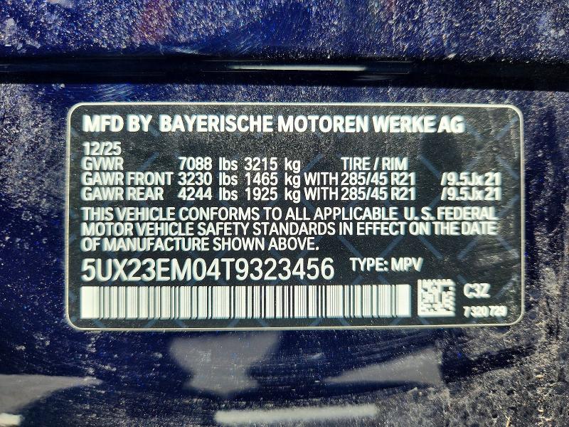 Продаж на аукціоні авто 2026 Bmw X7, vin: 5UX23EM04T9323456, номер лоту: 63993486