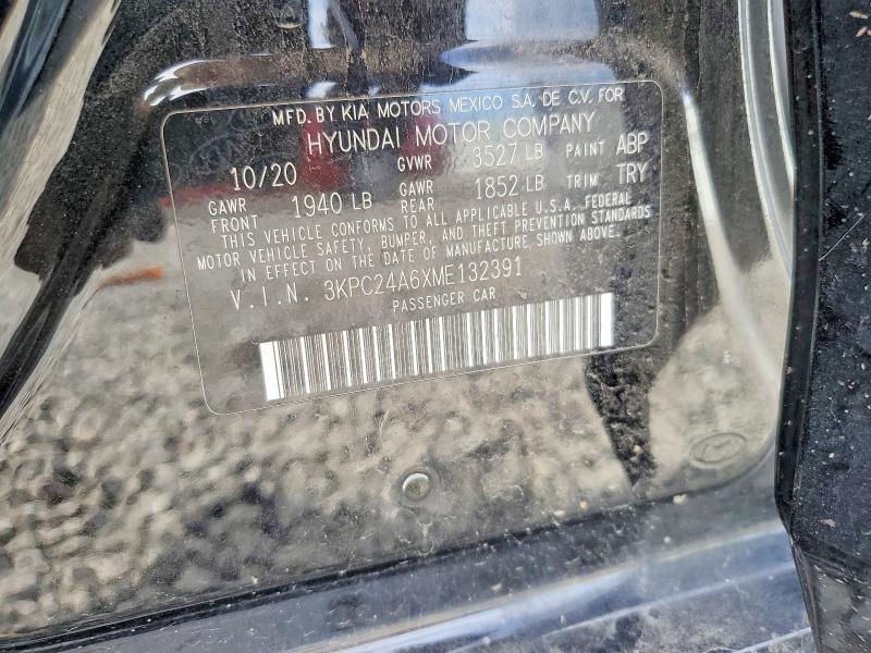 65682216 :رقم المزاد ، 3KPC24A6XME132391 vin ، 2021 Hyundai Accent مزاد بيع
