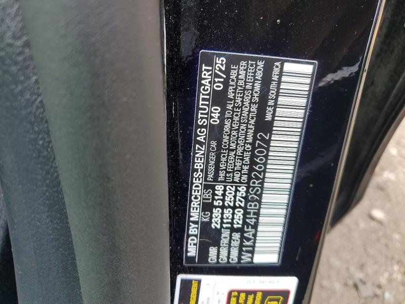 63573696 :رقم المزاد ، W1KAF4HB9SR266072 vin ، 2025 Mercedes-benz C مزاد بيع