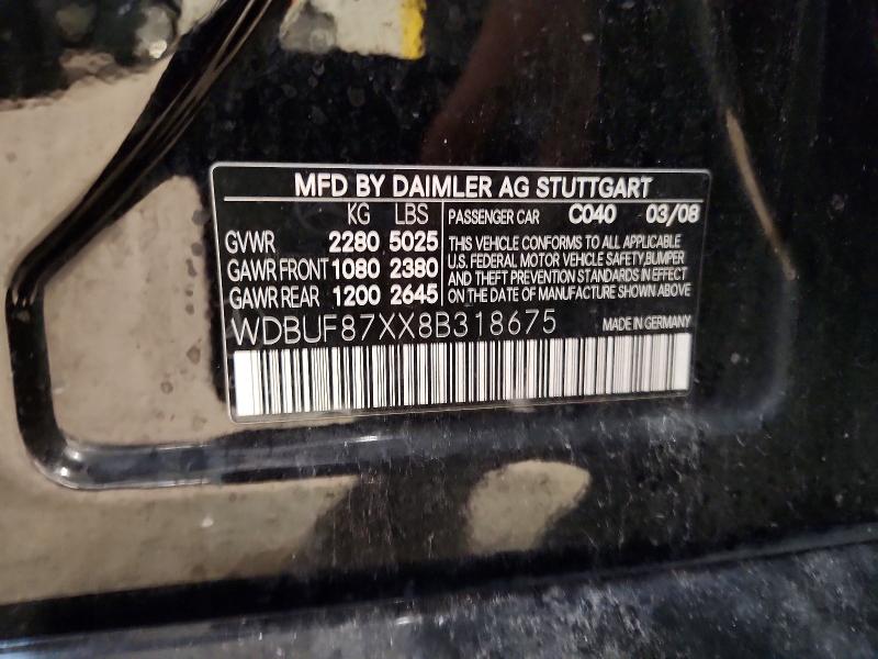 Продажа на аукционе авто 2008 Mercedes-benz E, vin: WDBUF87XX8B318675, номер лота: 66741566