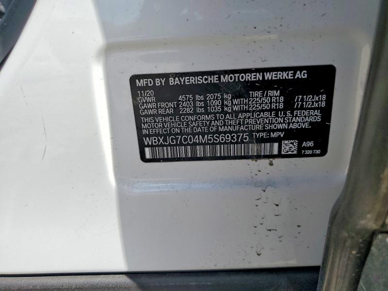 Продажа на аукционе авто 2021 Bmw X1, vin: WBXJG7C04M5S69375, номер лота: 65414866
