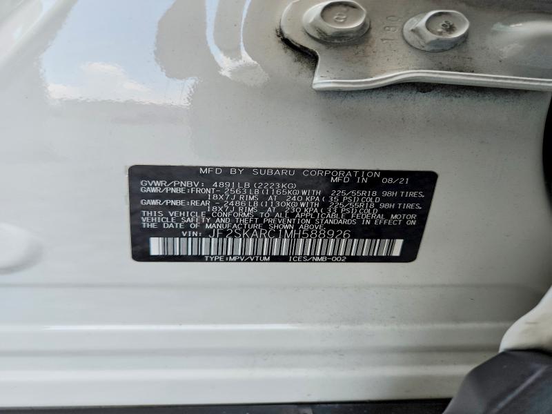 Aukcja sprzedaży 2021 Subaru Forester, vin: JF2SKARC1MH588926, numer aukcji: 65010166