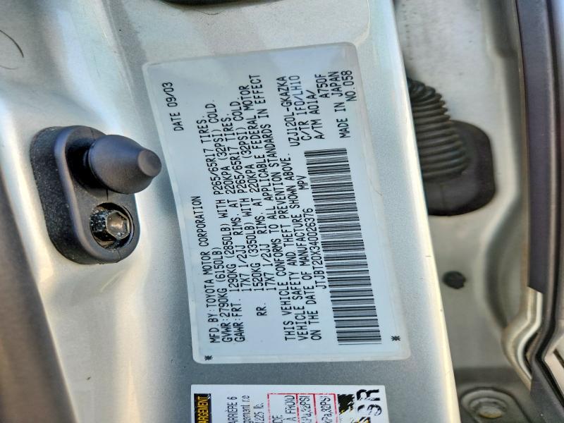 Продажа на аукционе авто 2004 Lexus Gx, vin: JTJBT20X340026376, номер лота: 65982236