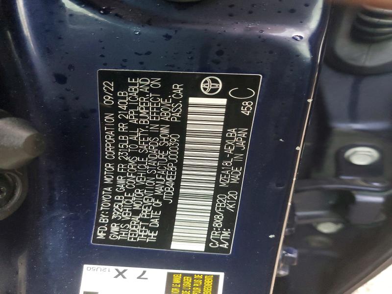 64152406 :رقم المزاد ، JTDB4MEE8PJ000390 vin ، 2023 Toyota Corolla مزاد بيع
