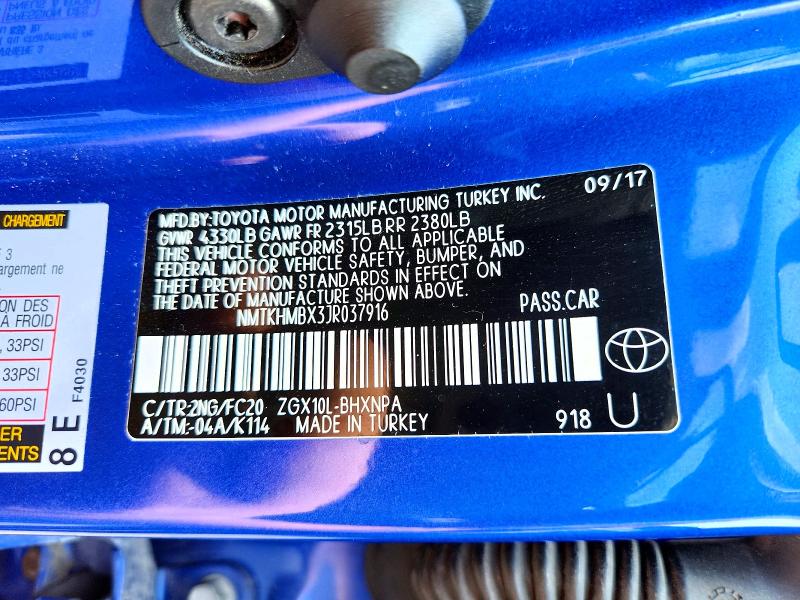 2018 Toyota C-hr მანქანა იყიდება აუქციონზე, vin: NMTKHMBX3JR037916, აუქციონის ნომერი: 64695576