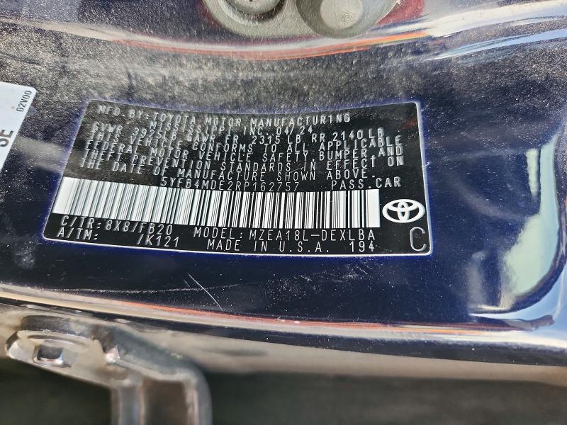 66079176 :رقم المزاد ، 5YFB4MDE2RP162757 vin ، 2024 Toyota Corolla مزاد بيع