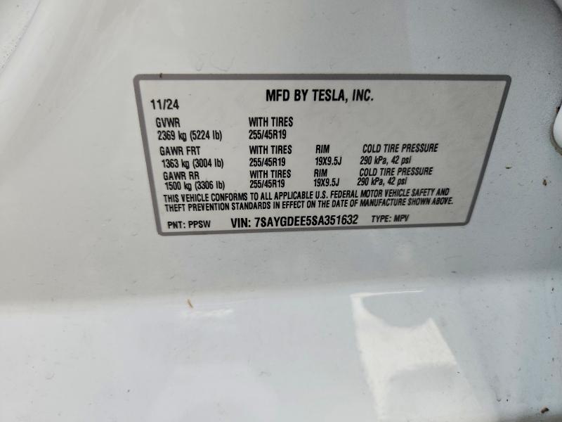Aukcja sprzedaży 2025 Tesla Model Y, vin: 7SAYGDEE5SA351632, numer aukcji: 64417356