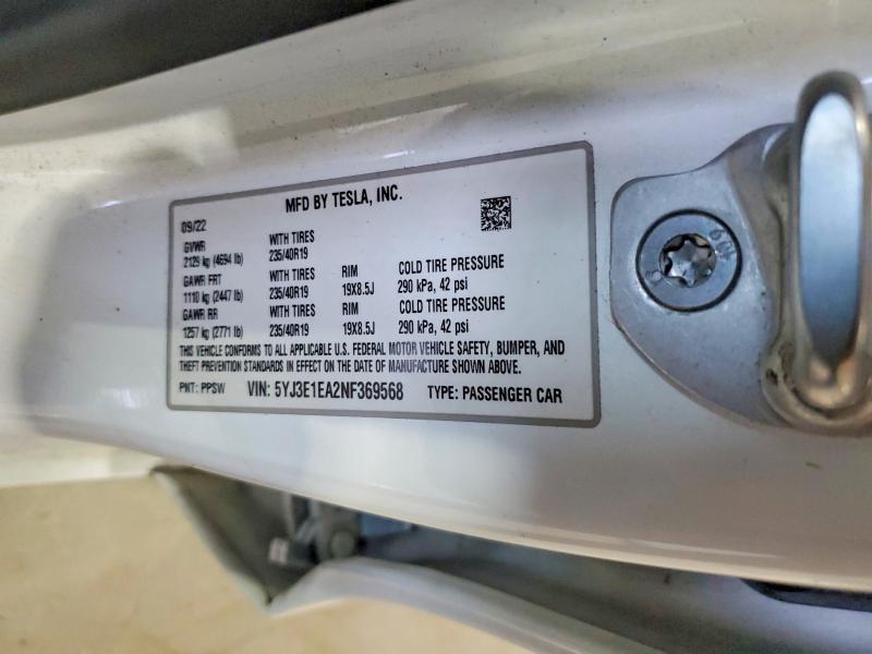 Продаж на аукціоні авто 2022 Tesla Model 3, vin: 5YJ3E1EA2NF369568, номер лоту: 63844276