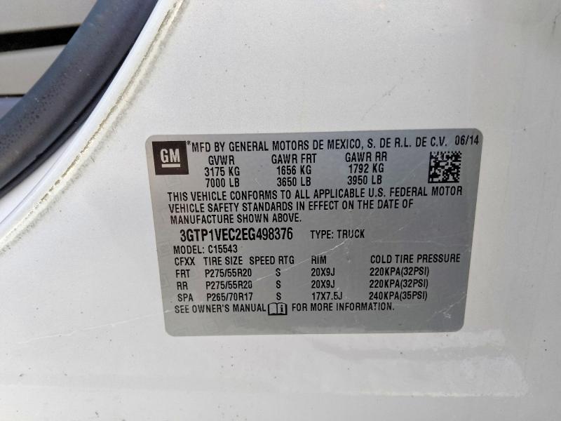 Aukcja sprzedaży 2014 Gmc Sierra, vin: 3GTP1VEC2EG498376, numer aukcji: 66078806