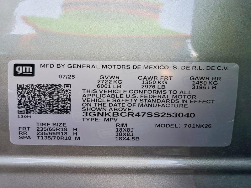 Aukcja sprzedaży 2025 Chevrolet Blazer, vin: 3GNKBCR47SS253040, numer aukcji: 64539806